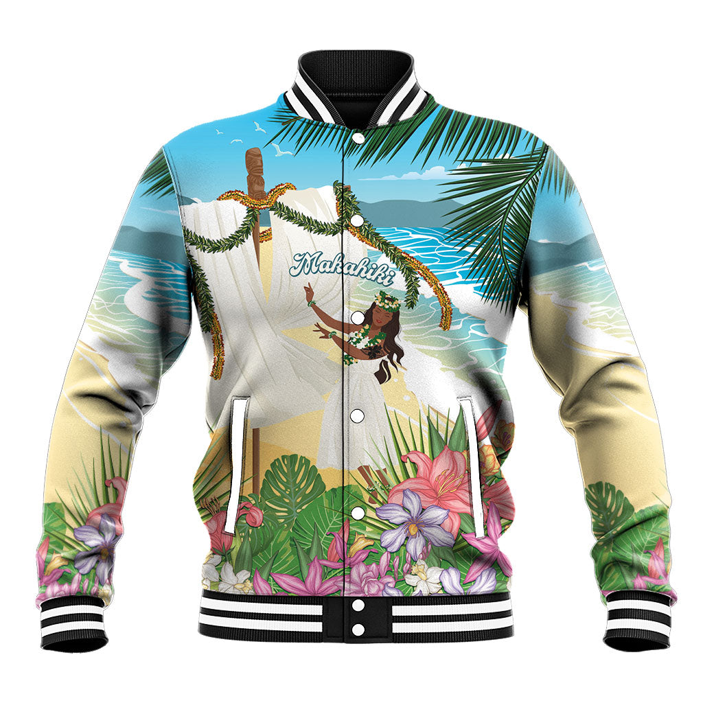 Aloha Hawaii Makahiki Hula Dance Baseball Jacket Beach Scenery