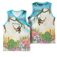 Aloha Hawaii Makahiki Hula Dance Basketball Jersey Beach Scenery
