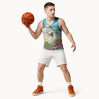 Aloha Hawaii Makahiki Hula Dance Basketball Jersey Beach Scenery