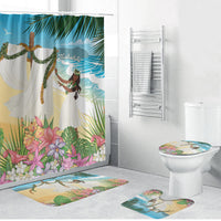 Aloha Hawaii Makahiki Hula Dance Bathroom Set Beach Scenery LT7 Bathroom Set (4 pcs) Multicolor - Polynesian Pride