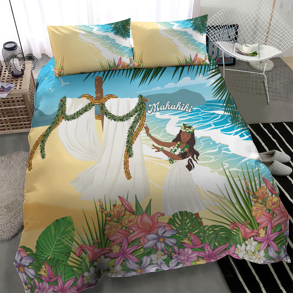 Aloha Hawaii Makahiki Hula Dance Bedding Set Beach Scenery