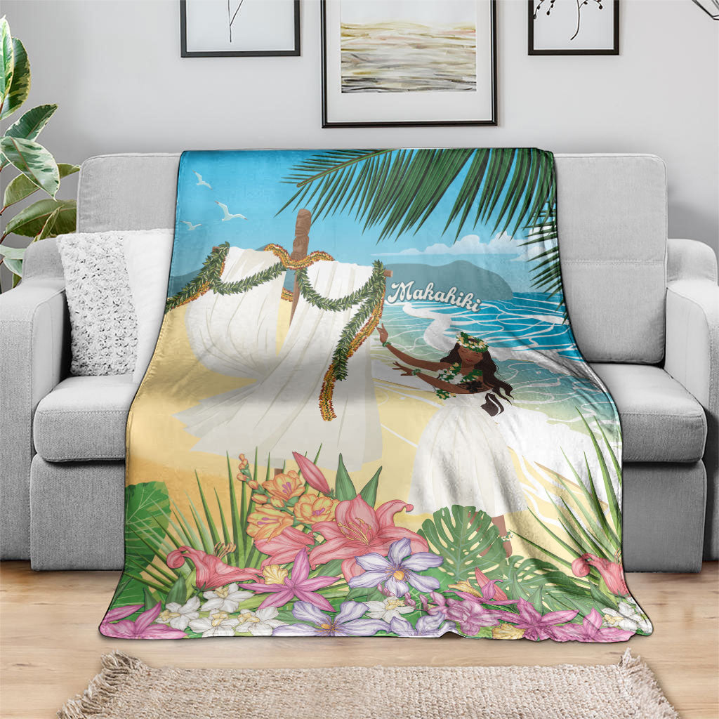 Aloha Hawaii Makahiki Hula Dance Blanket Beach Scenery