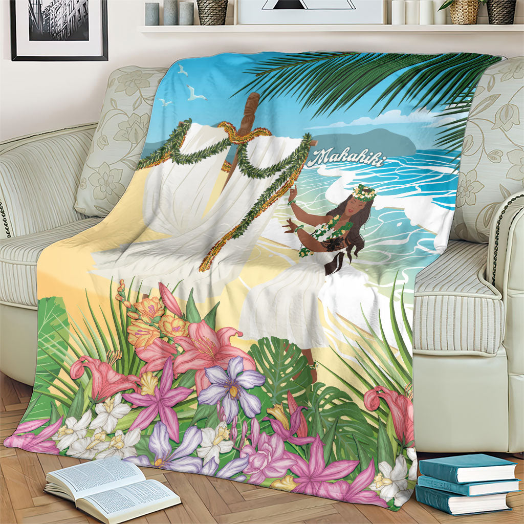 Aloha Hawaii Makahiki Hula Dance Blanket Beach Scenery