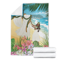 Aloha Hawaii Makahiki Hula Dance Blanket Beach Scenery