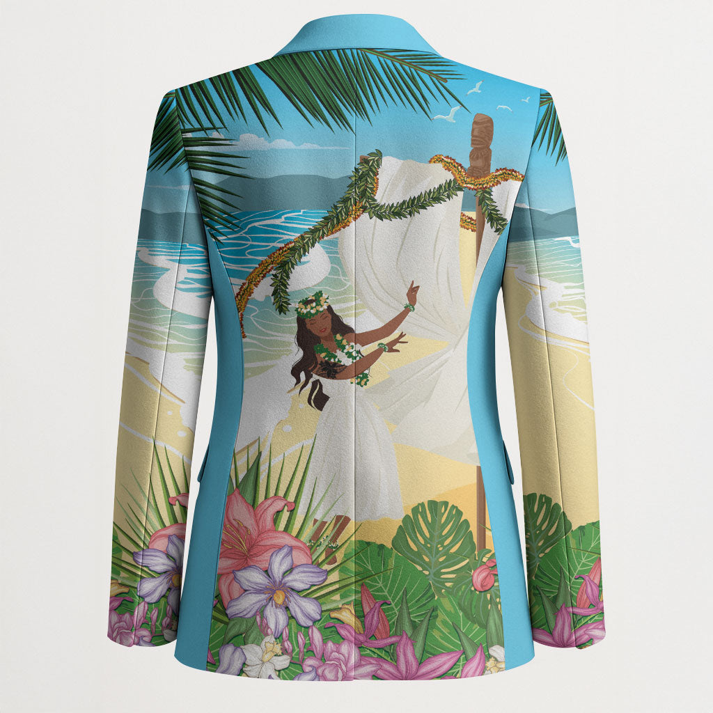 Aloha Hawaii Makahiki Hula Dance Blazer Beach Scenery