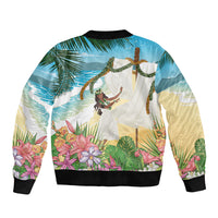 Aloha Hawaii Makahiki Hula Dance Bomber Jacket Beach Scenery