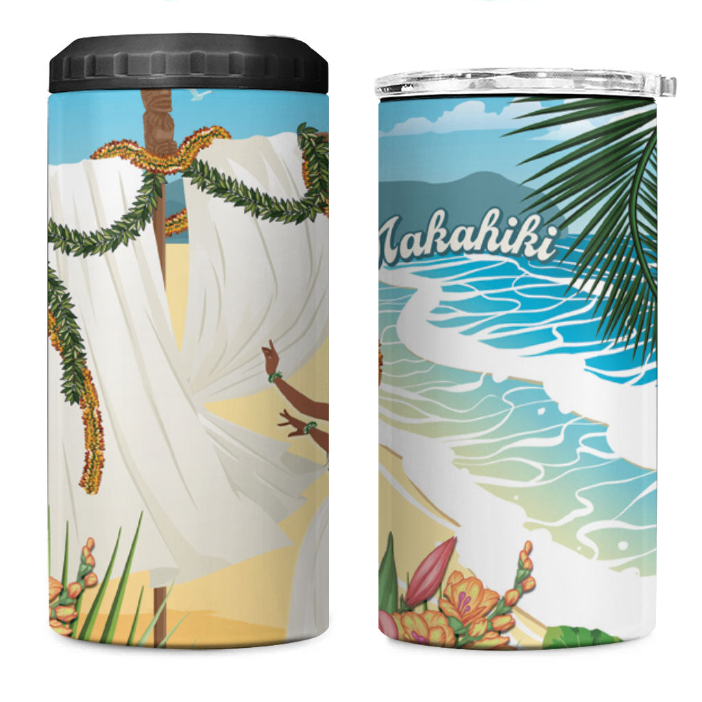 Aloha Hawaii Makahiki Hula Dance 4 in 1 Can Cooler Tumbler Beach Scenery LT7 One Size: 16 oz Multicolor - Polynesian Pride