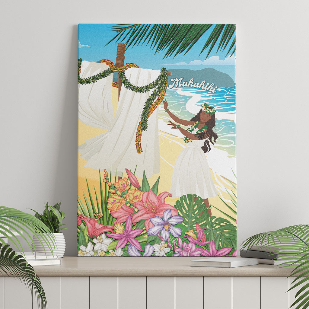 Aloha Hawaii Makahiki Hula Dance Canvas Wall Art Beach Scenery