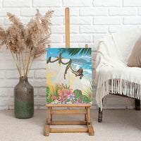 Aloha Hawaii Makahiki Hula Dance Canvas Wall Art Beach Scenery