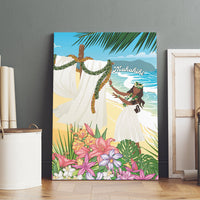 Aloha Hawaii Makahiki Hula Dance Canvas Wall Art Beach Scenery