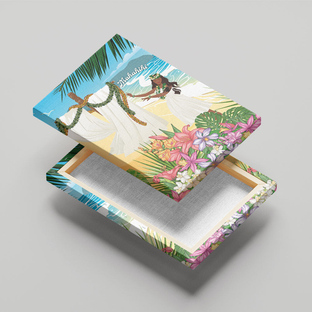 Aloha Hawaii Makahiki Hula Dance Canvas Wall Art Beach Scenery