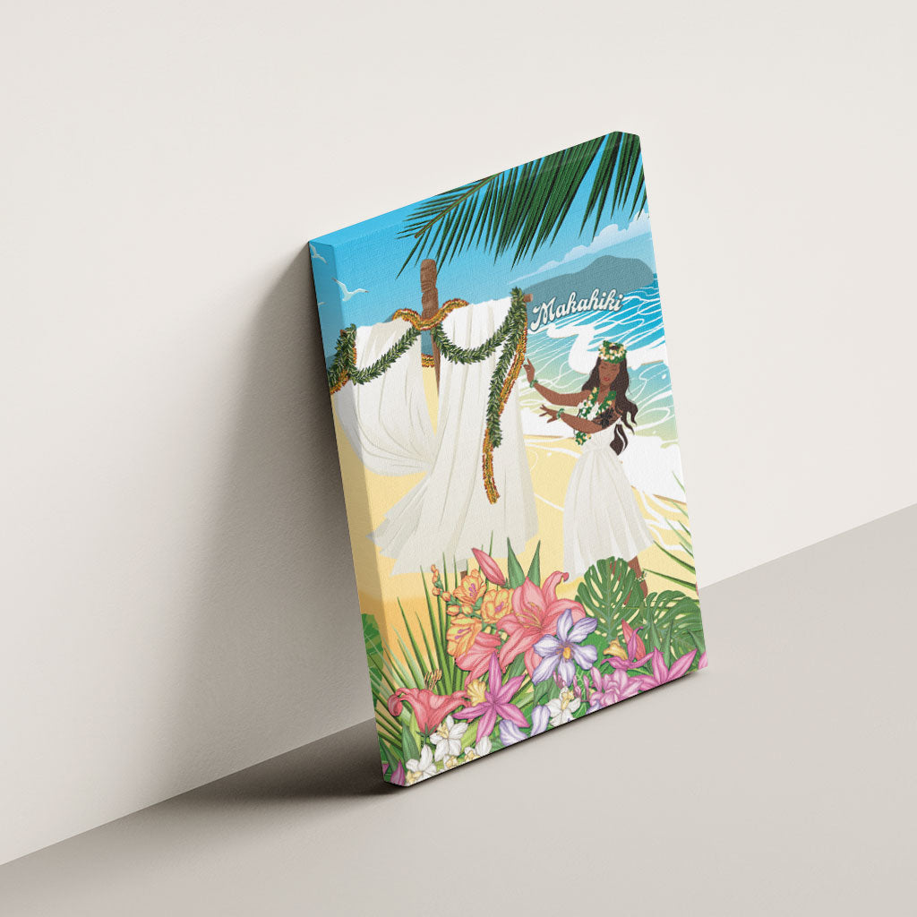 Aloha Hawaii Makahiki Hula Dance Canvas Wall Art Beach Scenery