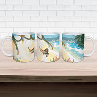 Aloha Hawaii Makahiki Hula Dance Ceramic Mug Beach Scenery