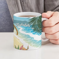 Aloha Hawaii Makahiki Hula Dance Ceramic Mug Beach Scenery