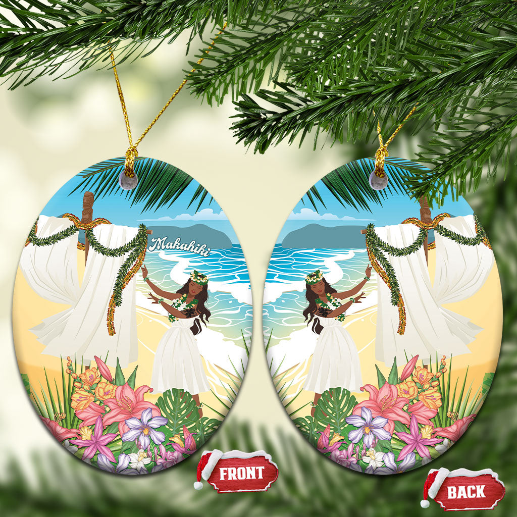 Aloha Hawaii Makahiki Hula Dance Ceramic Ornament Beach Scenery LT7 Oval Multicolor - Polynesian Pride