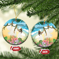 Aloha Hawaii Makahiki Hula Dance Ceramic Ornament Beach Scenery LT7 Circle Multicolor - Polynesian Pride