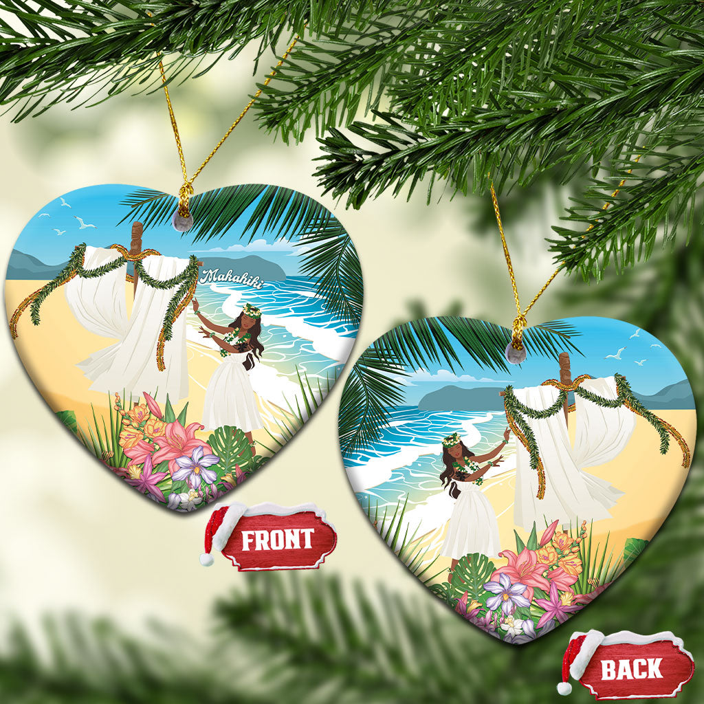 Aloha Hawaii Makahiki Hula Dance Ceramic Ornament Beach Scenery LT7 Heart Multicolor - Polynesian Pride