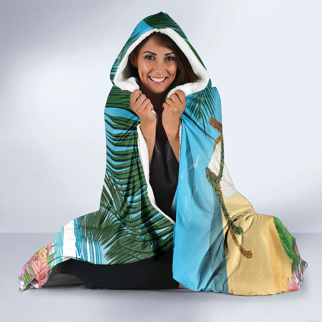 Aloha Hawaii Makahiki Hula Dance Hooded Blanket Beach Scenery