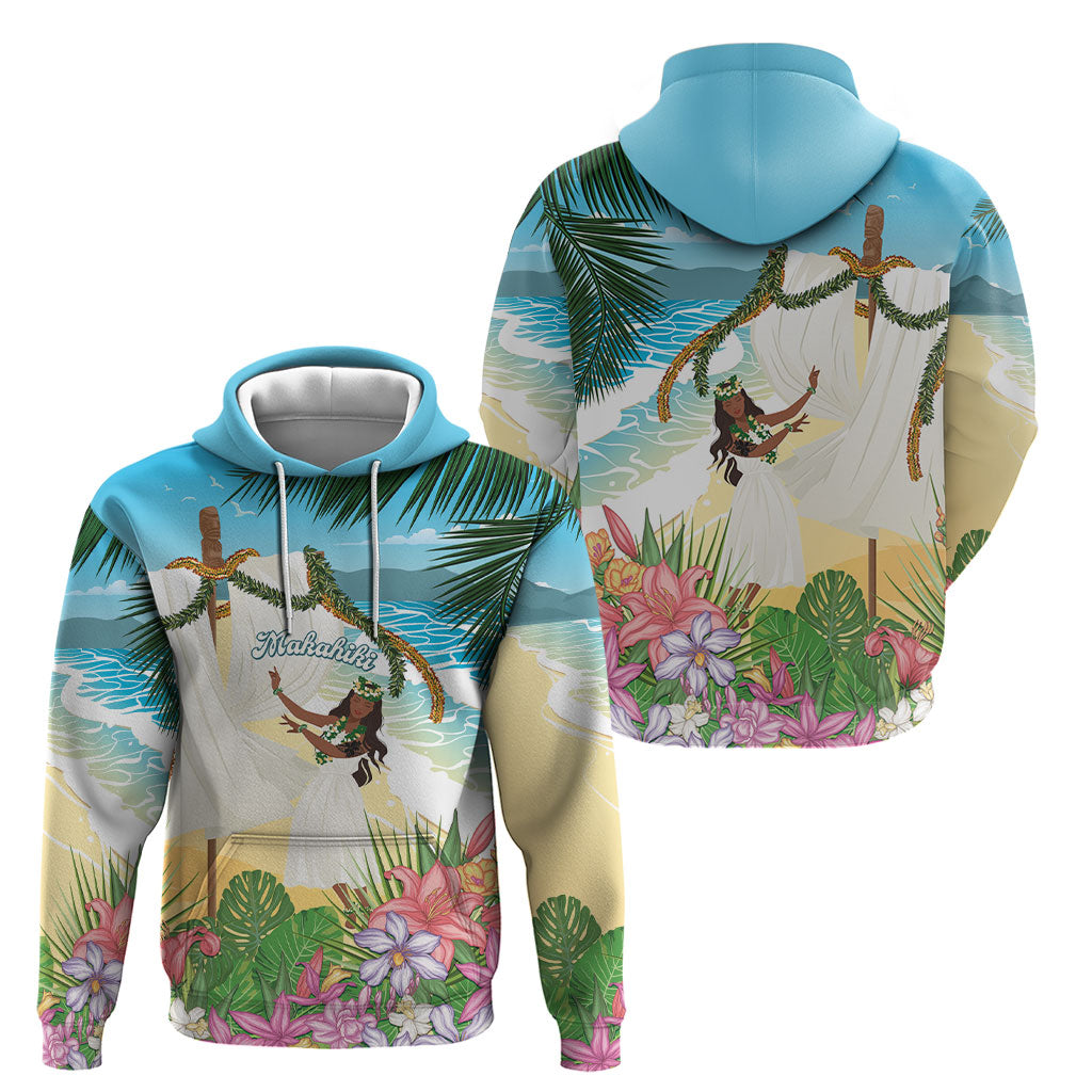 Aloha Hawaii Makahiki Hula Dance Hoodie Beach Scenery
