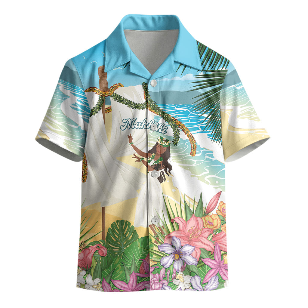 Aloha Hawaii Makahiki Hula Dance Kid Hawaiian Shirt Beach Scenery