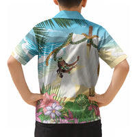 Aloha Hawaii Makahiki Hula Dance Kid Hawaiian Shirt Beach Scenery