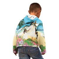 Aloha Hawaii Makahiki Hula Dance Kid Hoodie Beach Scenery