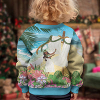 Aloha Hawaii Makahiki Hula Dance Kid Ugly Christmas Sweater Beach Scenery