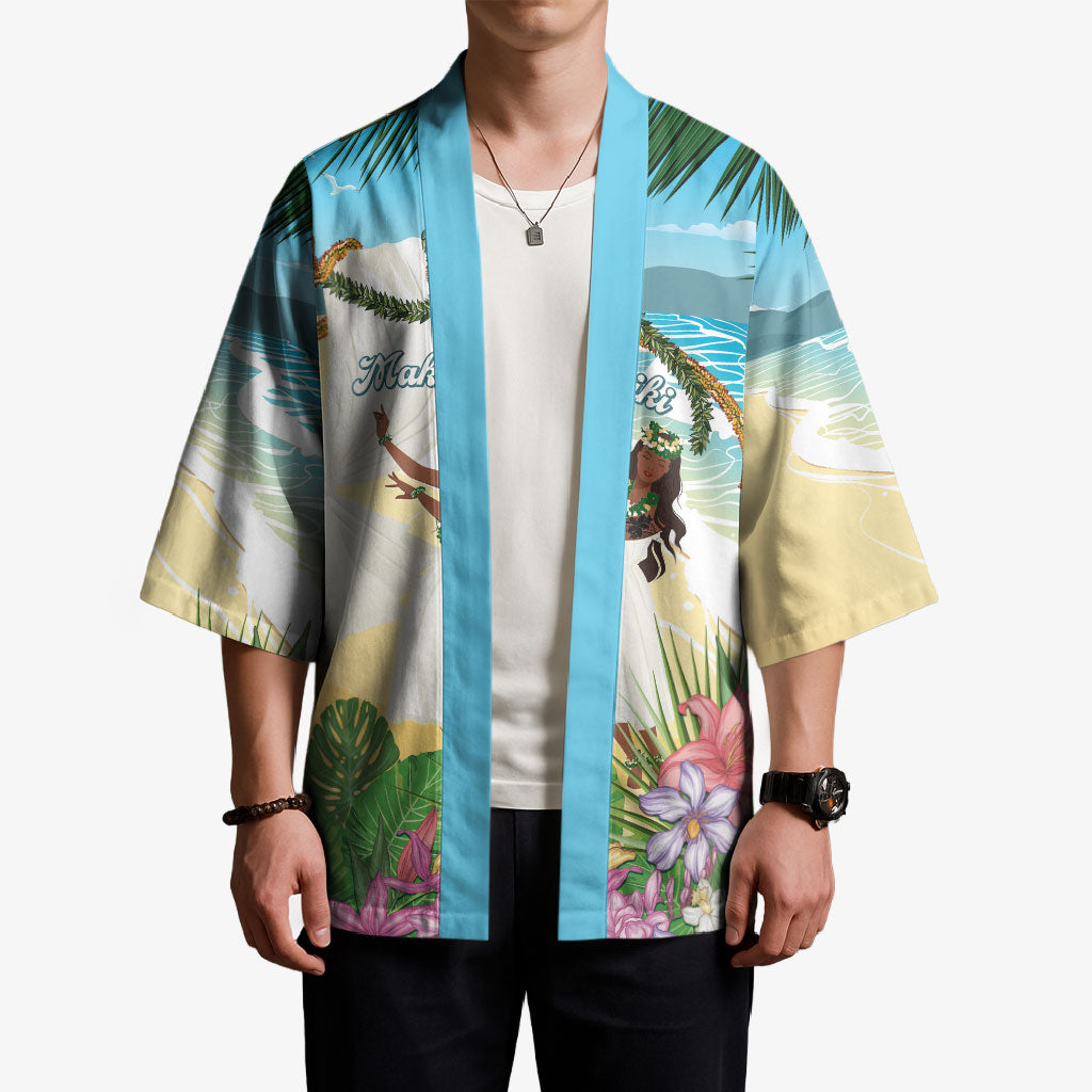 Aloha Hawaii Makahiki Hula Dance Kimono Beach Scenery LT7 - Polynesian Pride