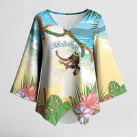 Aloha Hawaii Makahiki Hula Dance Kimono Sleeve Blouse Beach Scenery