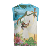 Aloha Hawaii Makahiki Hula Dance Christmas Knitted V-Neck Vest Beach Scenery LT7 - Polynesian Pride
