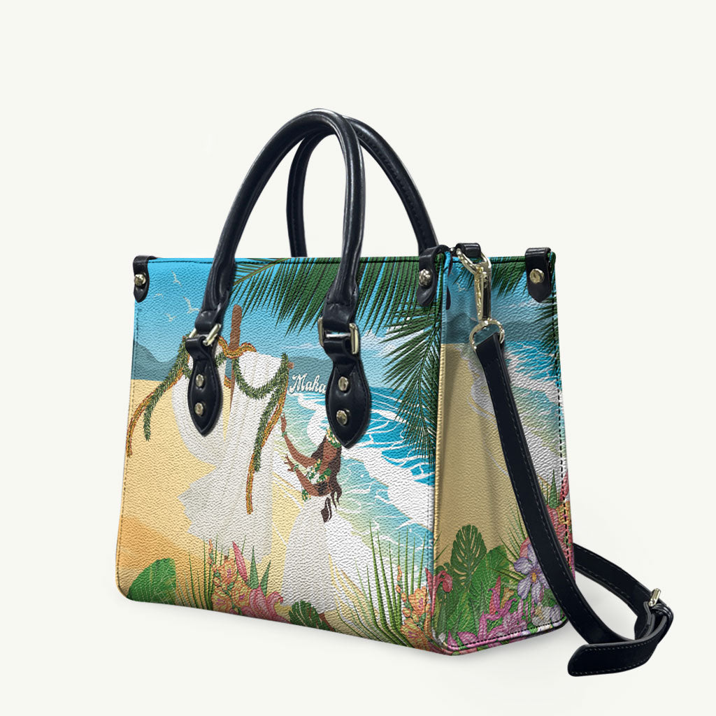 Aloha Hawaii Makahiki Hula Dance Leather Bag Beach Scenery LT7 Multicolor - Polynesian Pride