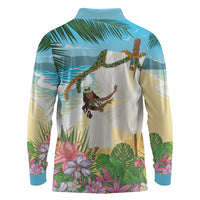 Aloha Hawaii Makahiki Hula Dance Long Sleeve Polo Shirt Beach Scenery LT7 - Polynesian Pride