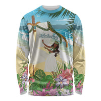 Aloha Hawaii Makahiki Hula Dance Long Sleeve Shirt Beach Scenery