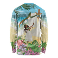 Aloha Hawaii Makahiki Hula Dance Long Sleeve Shirt Beach Scenery