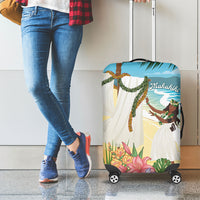 Aloha Hawaii Makahiki Hula Dance Luggage Cover Beach Scenery