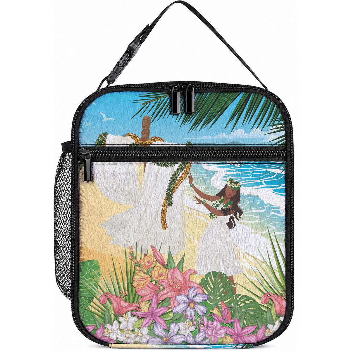 Aloha Hawaii Makahiki Hula Dance Lunch Bag Beach Scenery