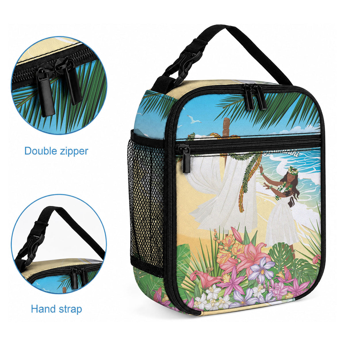 Aloha Hawaii Makahiki Hula Dance Lunch Bag Beach Scenery