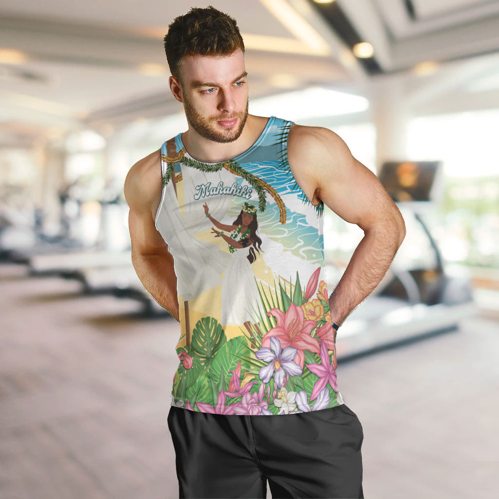 Aloha Hawaii Makahiki Hula Dance Men Tank Top Beach Scenery