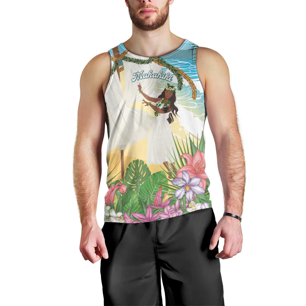Aloha Hawaii Makahiki Hula Dance Men Tank Top Beach Scenery