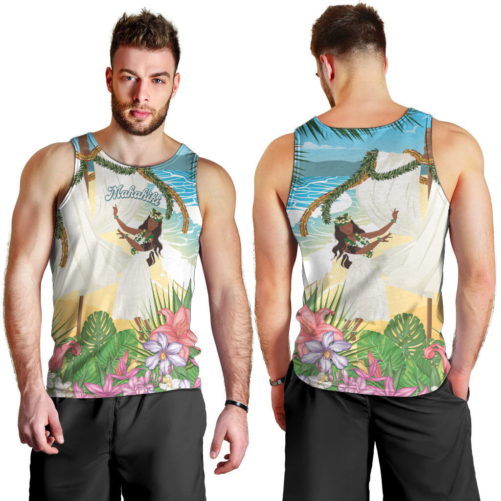 Aloha Hawaii Makahiki Hula Dance Men Tank Top Beach Scenery