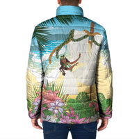Aloha Hawaii Makahiki Hula Dance Padded Jacket Beach Scenery