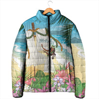 Aloha Hawaii Makahiki Hula Dance Padded Jacket Beach Scenery