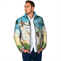 Aloha Hawaii Makahiki Hula Dance Padded Jacket Beach Scenery