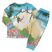 Aloha Hawaii Makahiki Hula Dance Christmas Pajama Set Beach Scenery