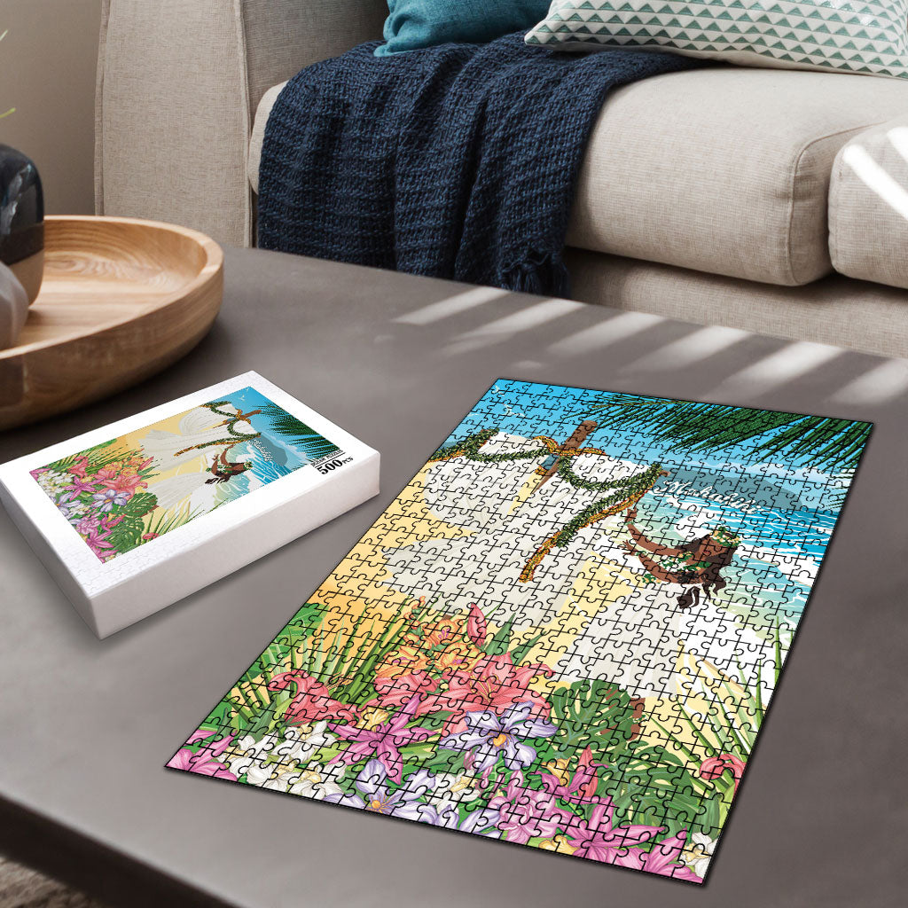 Aloha Hawaii Makahiki Hula Dance Puzzle Beach Scenery