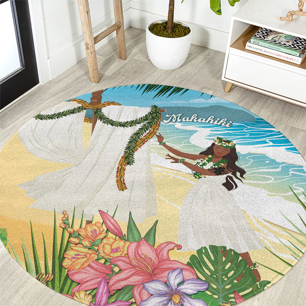 Aloha Hawaii Makahiki Hula Dance Round Carpet Beach Scenery LT7 Multicolor - Polynesian Pride