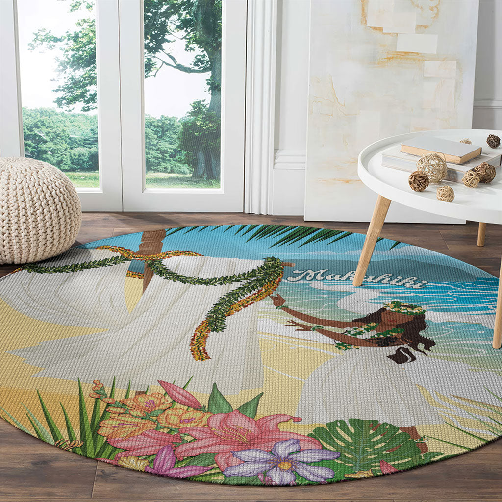 Aloha Hawaii Makahiki Hula Dance Round Carpet Beach Scenery LT7 - Polynesian Pride