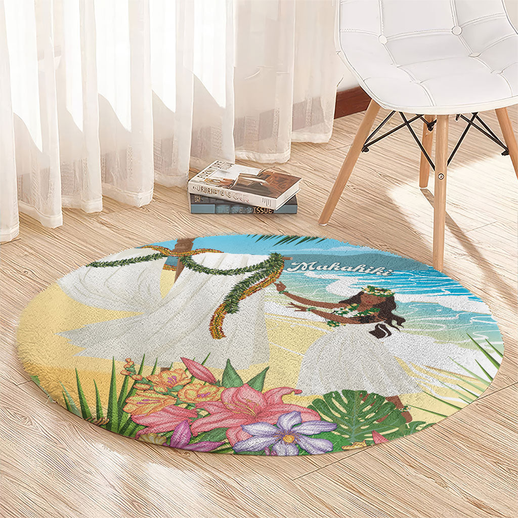 Aloha Hawaii Makahiki Hula Dance Round Carpet Beach Scenery LT7 - Polynesian Pride