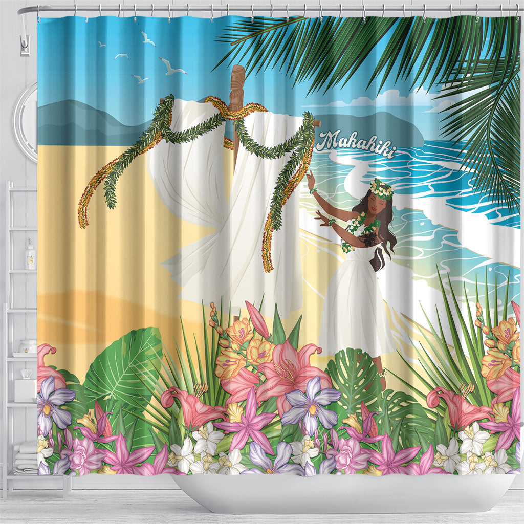 Aloha Hawaii Makahiki Hula Dance Shower Curtain Beach Scenery LT7 - Polynesian Pride