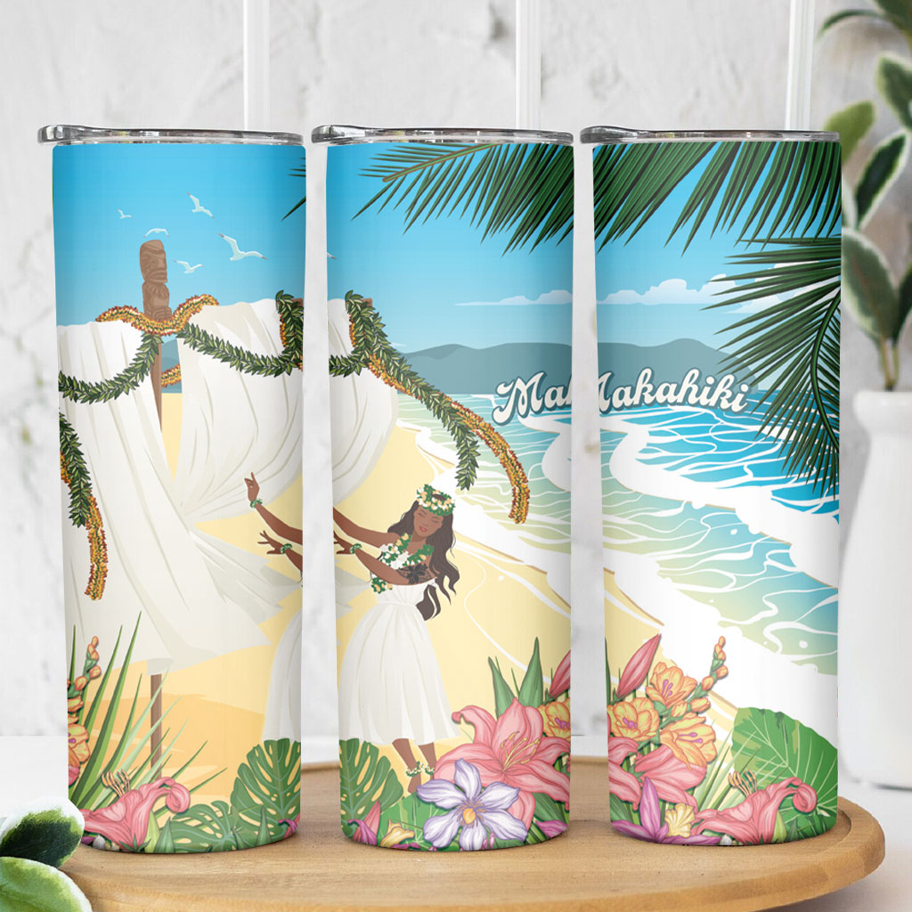 Aloha Hawaii Makahiki Hula Dance Skinny Tumbler Beach Scenery LT7 - Polynesian Pride